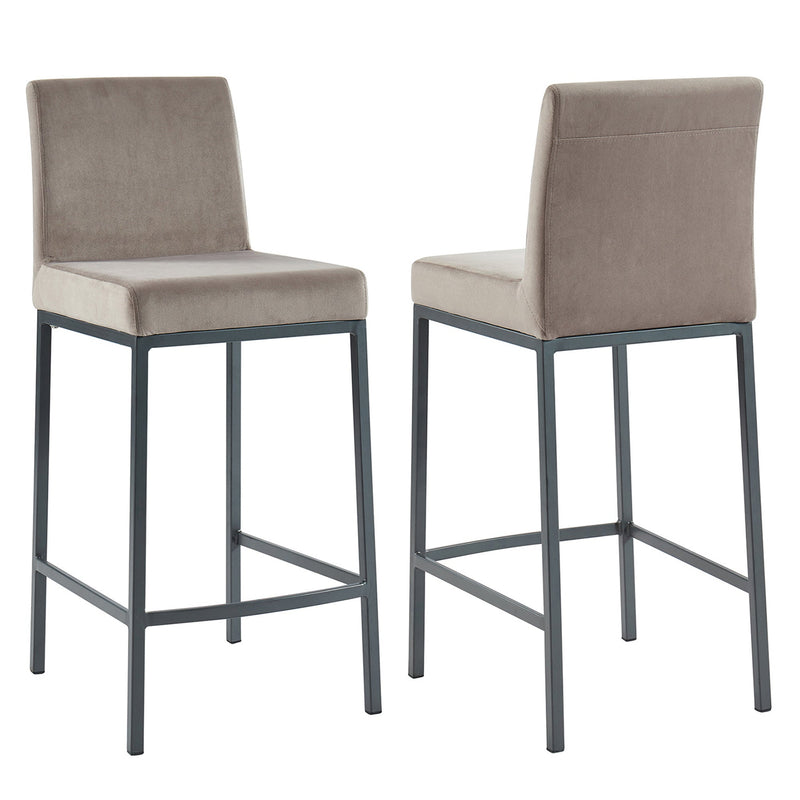 7. "Diego 26" Counter Stool, Set of 2 in Grey and Grey Leg - Perfect height for kitchen counters or islands"