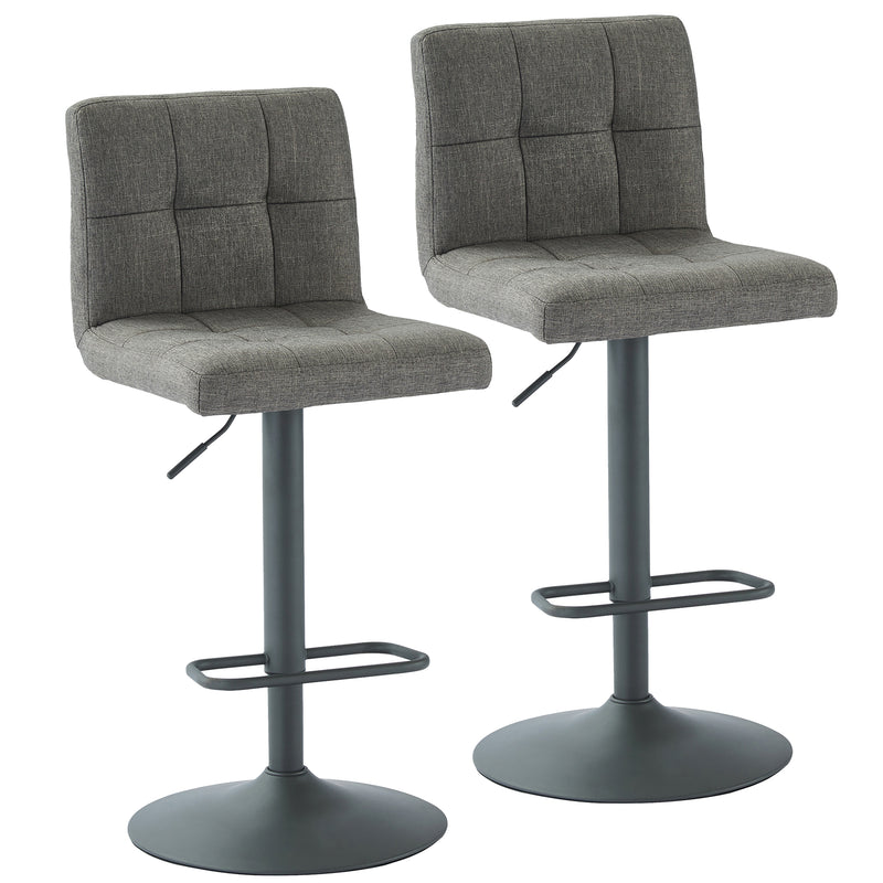 7. "Grey stools with air lift mechanism - Customize your seating preference"
