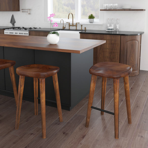 2. "Walnut counter stool with a 26" height - Perfect for elevated seating areas"