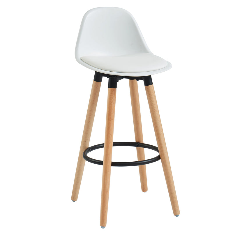 1. "Diablo 26" Counter Stool, Set of 2 in White and Natural - Stylish seating for your kitchen island"