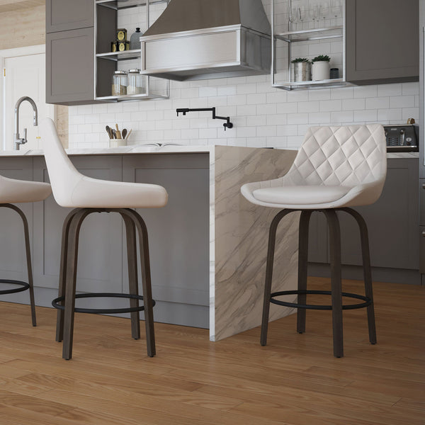 2. "White and Walnut Kenzo Counter Stool - Modern design for contemporary spaces"