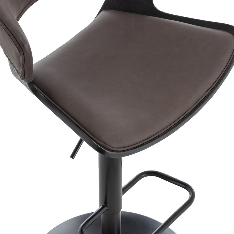 7. "Rover Adjustable Stool in Brown and Black - Ergonomic seating with air lift mechanism"