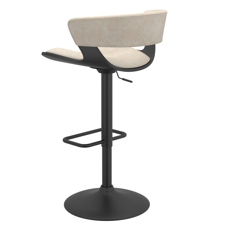 3. "Medium-sized image of Rover Adjustable Air Lift Stool in Ivory and Black - Perfect for any modern space"