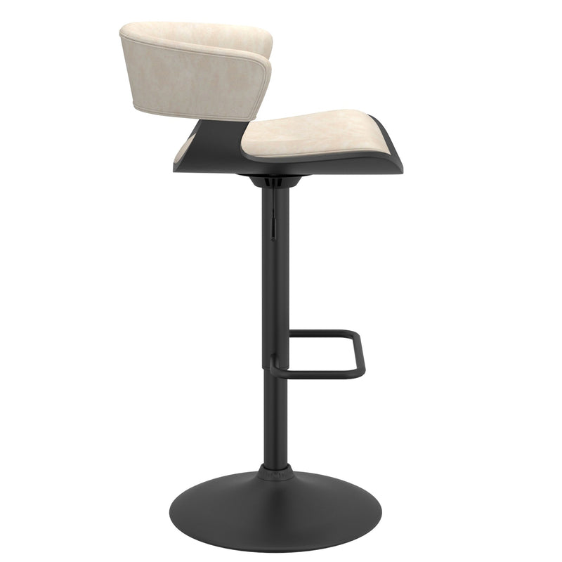 4. "Rover Adjustable Air Lift Stool - Sleek design with ivory and black color combination"