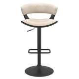 6. "Medium-sized image showcasing the Rover Adjustable Air Lift Stool in Ivory and Black - Ideal for kitchen islands or bar areas"