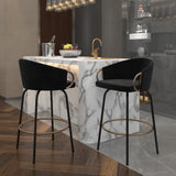 2. "Black and Gold Counter Stools - Lavo 26" Set of 2 for Modern Interiors"