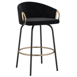 1. "Lavo 26" Counter Stool, Set of 2 in Black and Gold - Elegant and Stylish"