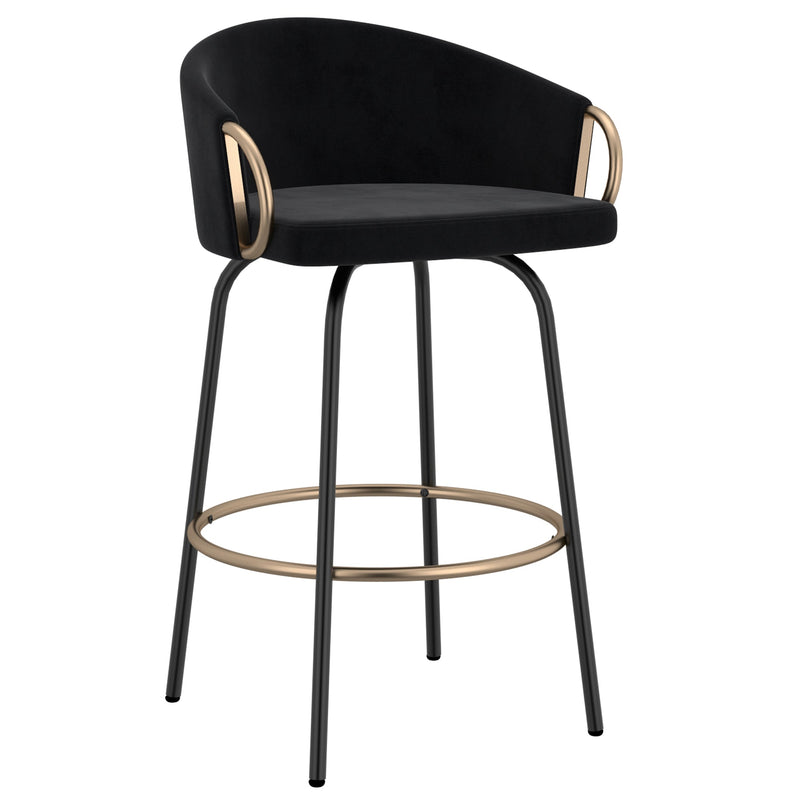 1. "Lavo 26" Counter Stool, Set of 2 in Black and Gold - Elegant and Stylish"