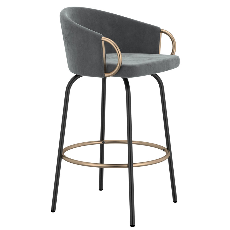 1. "Lavo 26" Counter Stool, Set of 2 in Grey and Black and Gold - Stylish and comfortable seating"