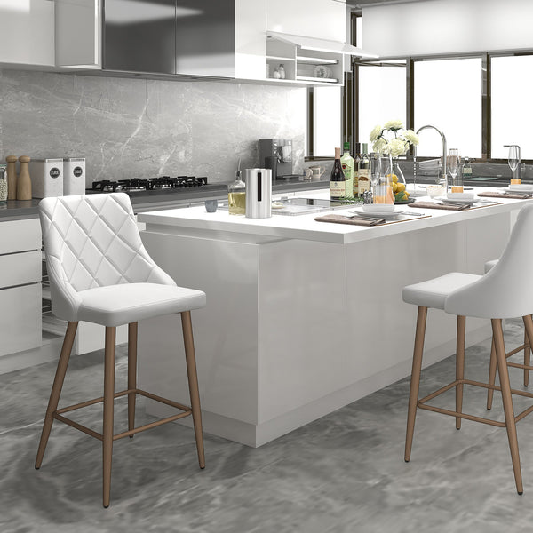 2. "White counter stools - Perfect addition to any kitchen or bar area"