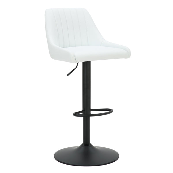 1. "Kron Adjustable Height Air-Lift Swivel Stool, Set of 2, in White Faux Leather - Stylish and versatile seating option"