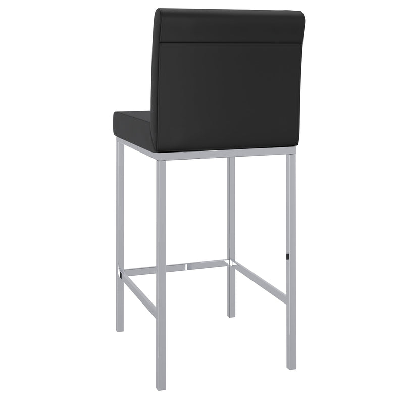 3. "Porto 26" Counter Stool, Set of 2 in Black and Chrome - Sturdy construction for long-lasting durability"