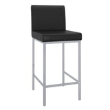 1. "Porto 26" Counter Stool, Set of 2 in Black and Chrome - Sleek and modern design"