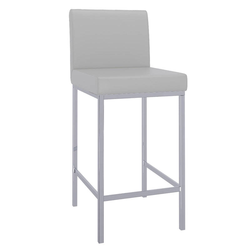 1. "Porto 26" Counter Stool, Set of 2 in Grey and Chrome - Sleek and modern design"