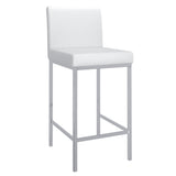 1. "Porto 26" Counter Stool, Set of 2 in White and Chrome - Sleek and modern design"