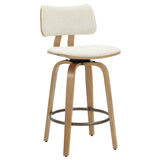 1. "Zuni 26" Counter Stool with Swivel in Beige Fabric and Natural - Stylish and comfortable seating option"