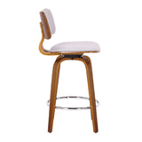 4. "Swivel Counter Stool in Grey Fabric and Walnut - Add functionality and style to your space"