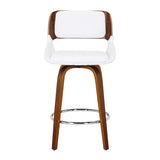 5. "White Faux Leather and Walnut Counter Stool - Enhance your home decor with this chic seating option"