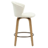 4. "Comfortable Beige Fabric Counter Stool - Ideal for Kitchen Islands and Countertops"