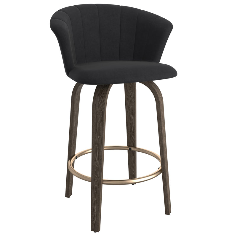 1. "Tula 26" Counter Stool in Black and Washed Oak - Stylish and versatile seating option"
