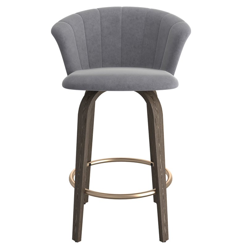 4. "Tula 26" Counter Stool in Grey and Washed Oak - Comfortable seating solution for your counter or high table"