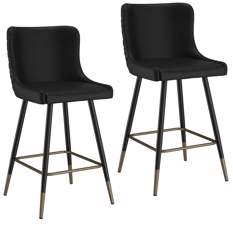 7. "Elegant Xander 26" Counter Stool, Set of 2, in Black - Add a touch of sophistication to your home"