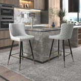 2. "Light Grey Xander Counter Stool - Set of 2 - Perfect for modern kitchen or bar"