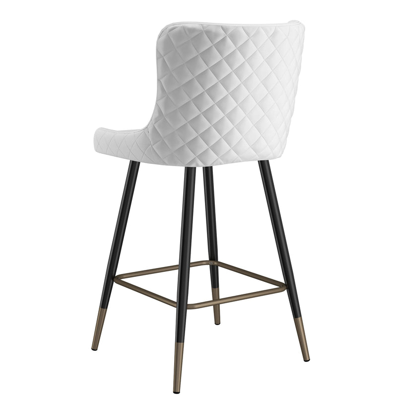 3. "Xander 26" Counter Stool, Set of 2, in White - Comfortable and durable construction"