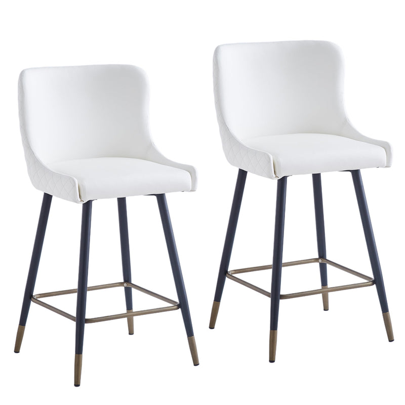 7. "Xander 26" Counter Stool, Set of 2, in White - Sturdy and stable for everyday use"