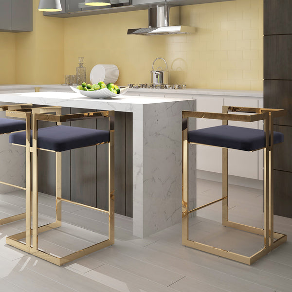 2. "Black and Gold Counter Stool - Enhance your kitchen or bar area with the Cosmo 26" stool"