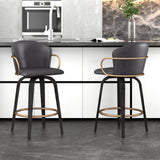 2. "Vintage Charcoal Counter Stool - Stylish and Comfortable Seating for Kitchen or Bar"