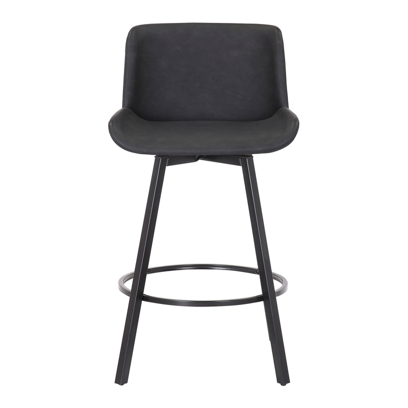 5. "Enhance Your Kitchen Décor with Fern 26" Counter Stool Set of 2 - Vintage Charcoal Faux Leather and Black"