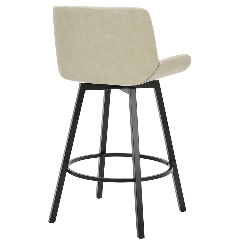 3. "Black and Vintage Ivory Faux Leather Counter Stools - Set of 2"
