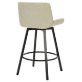 3. "Black and Vintage Ivory Faux Leather Counter Stools - Set of 2"