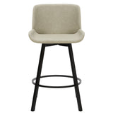 5. "Vintage Ivory Faux Leather Counter Stools - Set of 2 with Swivel"