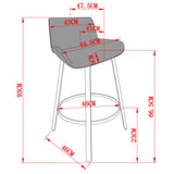 8. "Fern 26" Counter Stool Set with Swivel - Vintage Ivory Faux Leather and Black"
