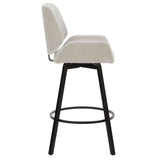 4. "Set of 2 Grey Fabric Counter Stools - Ideal for small spaces and versatile seating arrangements"
