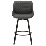 5. "Set of 2 Fraser 26" Counter Stools with Swivel in Vintage Charcoal Faux Leather and Black"