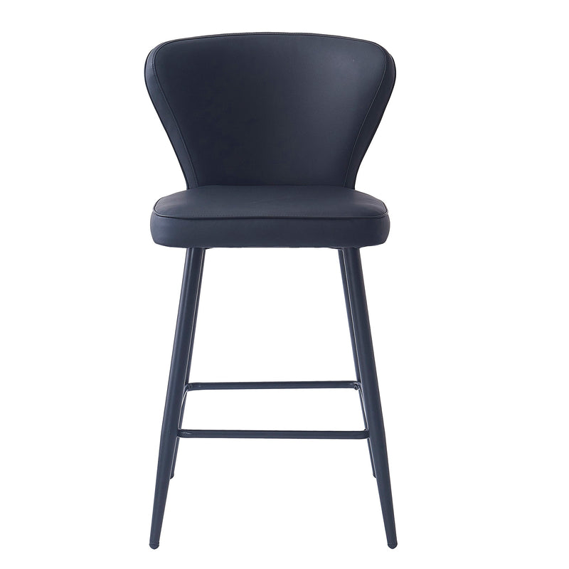 5. "Black Faux Leather Counter Stools - Set of 2, comfortable and durable seating solution"