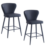 7. "Modern Black Counter Stools - Set of 2, adds sophistication to your kitchen or bar"