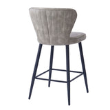 3. "Black and Grey Counter Stools - Clover 26" height, Set of 2, ideal for modern and contemporary interiors"