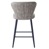6. "Clover 26" Counter Stool, Set of 2 - Vintage Grey Faux Leather and Black, perfect addition to your kitchen or bar area"