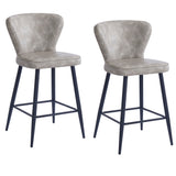 7. "Black and Grey Counter Stools - Clover 26" height, Set of 2, comfortable seating with a touch of sophistication"