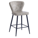 1. "Clover 26" Counter Stool, Set of 2, Vintage Grey Faux Leather and Black - Stylish and comfortable seating for your kitchen or bar area"