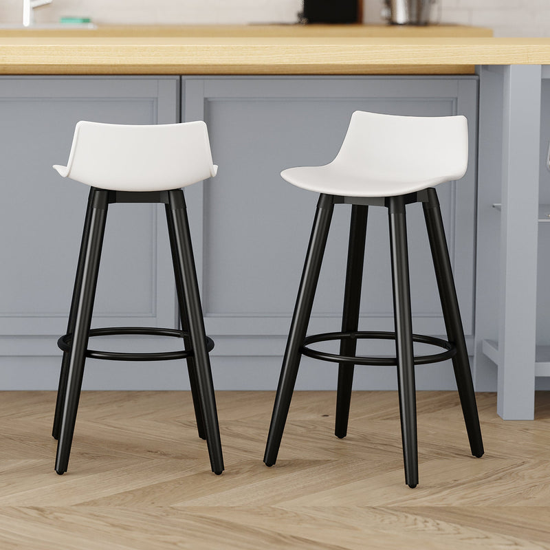 2. "Modern Rango 26" Counter Stool, Set of 2, in White and Black - Enhance your kitchen or bar area"