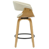 4. "Natural Counter Stool with Beige Fabric - Perfect blend of style and functionality"