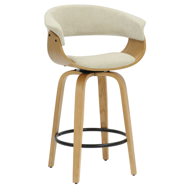 1. "Holt 26" Counter Stool in Beige Fabric and Natural - Stylish and comfortable seating option"