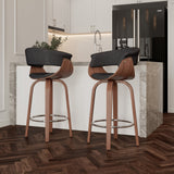 2. "Charcoal and Walnut Counter Stool - Perfect addition to any modern kitchen or bar"