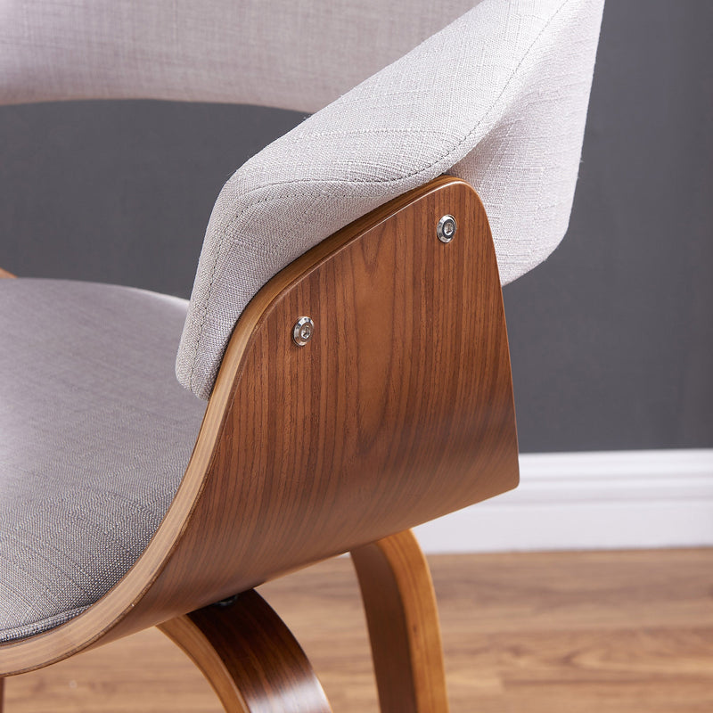 6. "Modern Counter Stool - Grey and Walnut finish for a trendy look"