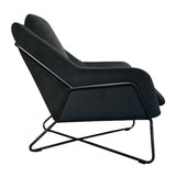 2. "Dark Grey Velvet Romeo Lounge Chair: Stylish and elegant addition to any home decor"